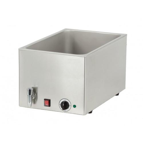 Bain marie professionnel avec robinet de vidange GN 1/1 - 200 mm en acier inoxydable 1300W Bain marie professionnel avec robinet de vidange GN 1/1 - 200 mm en acier inoxydable 1300W