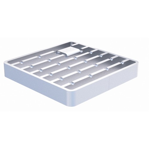 Grille classe M125 a barreaux anti dérapant passivée pour caniveau Modul 20 cadre 200 x 200 mm Grille classe M125 a barreaux anti dérapant passivée pour caniveau Modul 20 cadre 200 x 200 mm