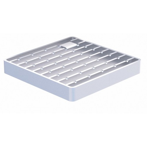 Grille classe R50 a barreaux anti dérapant passivée pour caniveau Modul 20 cadre 250 x 250 mm
