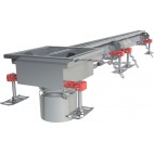 Kit caniveau sortie verticale en bout, sans grille, avec boitier siphon 200 x 200 mm, Longueur 1000 mm