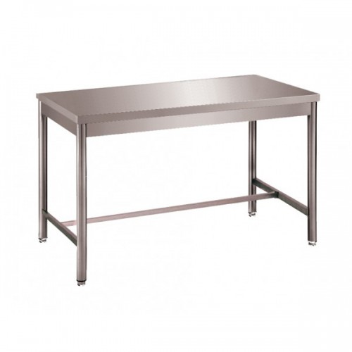 Table démontable bords droits pieds ronds inox ferritique centrale P 600 mm Table démontable bords droits pieds ronds inox ferritique centrale P 600 mm