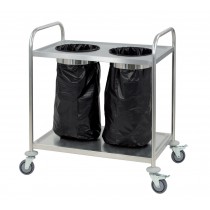 Chariot porte poubelle, en acier inoxydable, hauteur 940 mm 