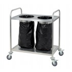 Chariot porte poubelle en inox hauteur 940 mm 