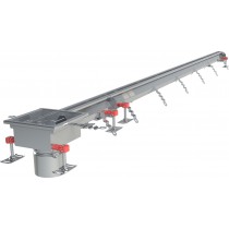 Kit caniveau sortie verticale en bout, sans grille, avec boitier siphon 200 x 200 mm, Longueur 2500 mm