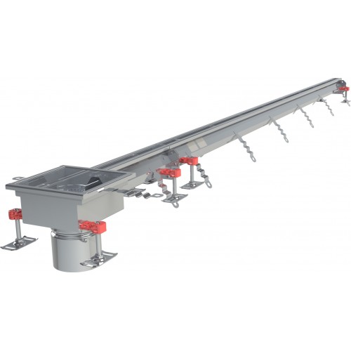 Caniveau Modul 20 sortie verticale en bout DN110 avec boitier siphon 200 x 200 mm Longueur 2500 mm Caniveau Modul 20 sortie verticale en bout DN110 avec boitier siphon 200 x 200 mm Longueur 2500 mm