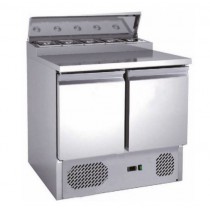 Saladette réfrigérée, +2 + 8 °C, 254 L, plan de travail inox