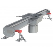 Caniveau Modul 20 sortie verticale centrée DN110 avec boitier siphon 200 x 200 mm Longueur 1000 mm