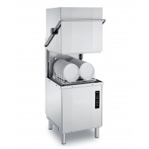Lave-vaisselle à capot avec pompe de vidange, en acier inox AISI 304, 7100 W