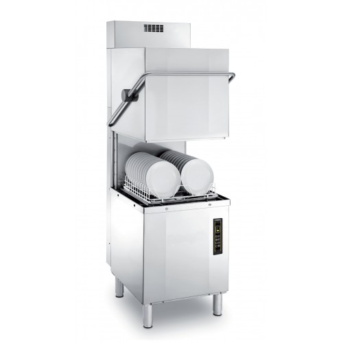 Lave-vaisselle à capot double paroi avec pompe de vidange et récupérateur de chaleur, en acier inox AISI 304, 8900 W Lave-vaisselle à capot double paroi avec pompe de vidange et récupérateur de chaleur, en acier inox AISI 304, 8900 W