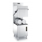 Lave-vaisselle à capot double paroi avec pompe de vidange et récupérateur de chaleur, en acier inox AISI 304, 8900 W