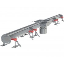 Caniveau Modul 20 sortie verticale centrée DN110 avec boitier siphon 200 x 200 mm Longueur 2000 mm