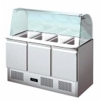 Saladette réfrigérée, +2 + 8 °C, 368 L, 3 portes