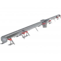Kit caniveau sortie verticale centrée DN110, sans grille, avec boitier siphon 200 x 200 mm, Longueur 3500 mm