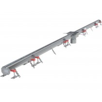 Kit caniveau sortie verticale centrée DN110, sans grille, avec boitier siphon 200 x 200 mm, Longueur 3500 mm
