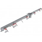 Kit caniveau sortie verticale centrée DN110, sans grille, avec boitier siphon 200 x 200 mm, Longueur 3500 mm