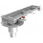 Caniveau Modul 200 sortie verticale en bout boitier 157/DN110 Longueur 1000 mm