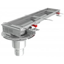 Caniveau Modul 200 sortie verticale en bout boitier 157/DN110 Longueur 1000 mm