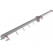 Kit caniveau sortie verticale centrée DN110, sans grille, avec boitier siphon 200 x 200 mm, Longueur 4000 mm
