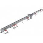 Caniveau Modul 20 sortie verticale centrée DN110 avec boitier siphon 200 x 200 mm Longueur 5000 mm