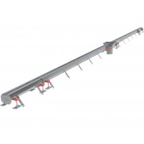 Kit caniveau sortie verticale centrée DN110, sans grille, avec boitier siphon 200 x 200 mm, Longueur 5000 mm