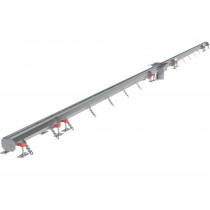 Kit caniveau sortie verticale centrée DN110, sans grille, avec boitier siphon 200 x 200 mm, Longueur 5500 mm