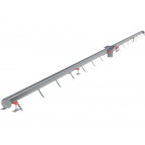 Kit caniveau sortie verticale centrée DN110, sans grille, avec boitier siphon 200 x 200 mm, Longueur 6000 mm