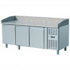 Table à pizza, -2 + 8 °C, 580 L, 400 W, surface en granit, 3 portes