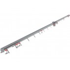 Kit caniveau sortie verticale centrée DN110, sans grille, avec boitier siphon 200 x 200 mm, Longueur 7000 mm