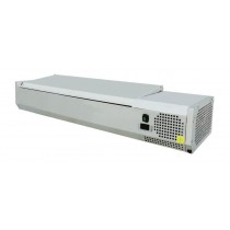 Vitrine réfrigérée, acier inoxydable, -2 +8 °C, bacs GN 1/4