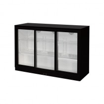 Desserte réfrigérée arrière de bar, couleur noir, 3 portes coulissantes, 338 L