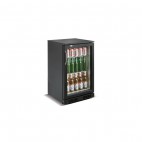 Desserte réfrigérée arrière de bar, 1 porte battante, couleur noir, 138 L