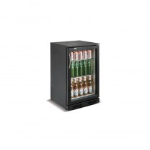 Desserte réfrigérée arrière de bar, 1 porte battante, couleur noir, 138 L