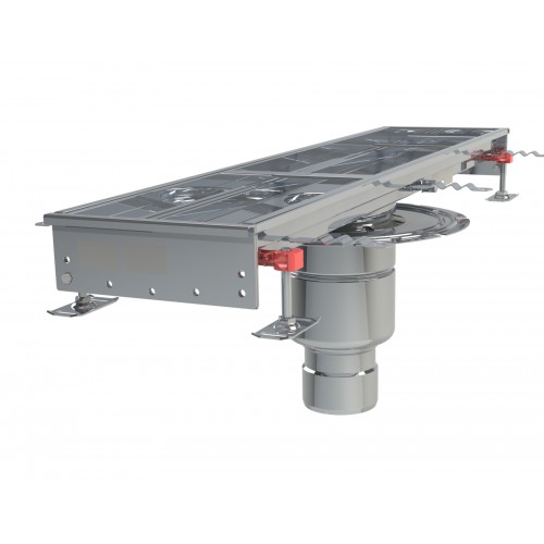 Caniveau Modul 200 sortie verticale centrée boitier 157/DN110 Longueur 1000 mm Caniveau Modul 200 sortie verticale centrée boitier 157/DN110 Longueur 1000 mm