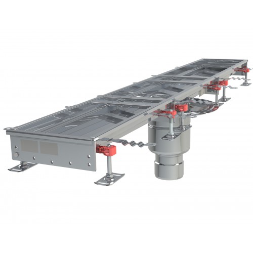 Caniveau Modul 200, sortie verticale centrée, boitier 157/DN110, Longueur 1500 mm Caniveau Modul 200, sortie verticale centrée, boitier 157/DN110, Longueur 1500 mm