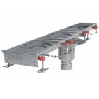 Kit caniveau Modul 200, sortie verticale centrée, sans grille, avec boitier siphon, L 1500 mm