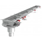 Caniveau Modul 200, sortie verticale en bout, boitier 157/DN110, Longueur 2500 mm