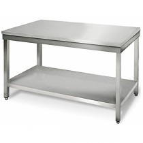 Table démontable, pieds carrés ajustables, inox, prof 600 mm