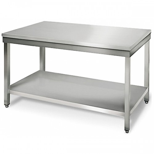 Table démontable en inox pieds carrés ajustables profondeur 700 mm Table démontable en inox pieds carrés ajustables profondeur 700 mm