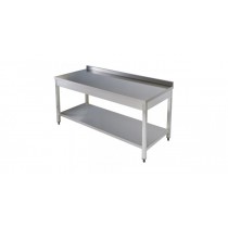 Table démontable, adossée, pieds carrés ajustables, inox, prof 600 mm