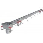 Caniveau Modul 20 sortie verticale en bout DN110 avec boitier siphon 200 x 200 mm Longueur 5000 mm