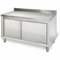 Placard inox, adossé, portes battantes, P 600 mm