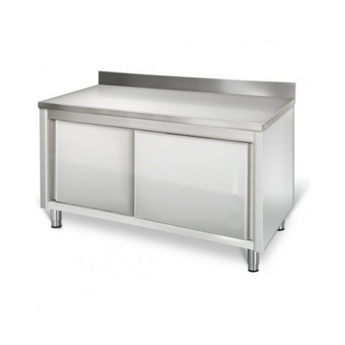 Placard adossé, en inox, portes battantes, P 700 mm Placard adossé, en inox, portes battantes, P 700 mm