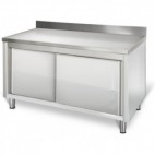 Placard inox, adossé, portes battantes, P 600 mm