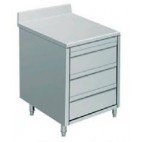 Placard inox, L 500 x H 950 mm, adossée