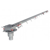 Caniveau Modul 20 sortie verticale en bout 157/DN110 avec boitier siphon 250 x 250 mm Longueur 8000 mm