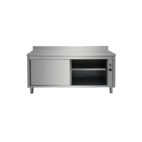 Placard chauffant en acier inoxydable, adossée, portes coulissantes, 30-90 °C, P 700 mm Placard chauffant en acier inoxydable, adossée, portes coulissantes, 30-90 °C, P 700 mm