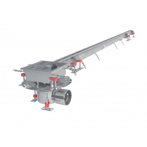 Caniveau Modul 20 sortie horizontale en bout 157/DN110 avec boitier siphon 250 x 250 mm Longueur 5000 mm