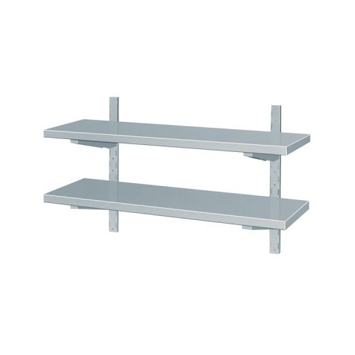 Etagère murale, en acier inoxydable, 2 niveaux, profondeur 400 mm Etagère murale, en acier inoxydable, 2 niveaux, profondeur 400 mm