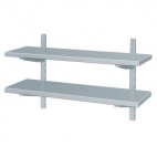 Etagère murale, en acier inoxydable, 2 niveaux, profondeur 400 mm