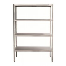 Rayonnage en acier inoxydable, 4 niveaux, P 400 x H 1800 mm